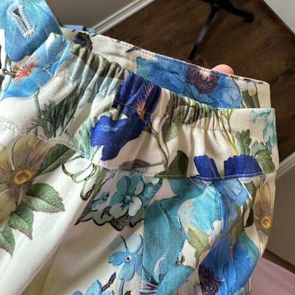 Talbots Pleated Floral skirt size 18 women, multicolor with ivory background - Picture 5 of 6